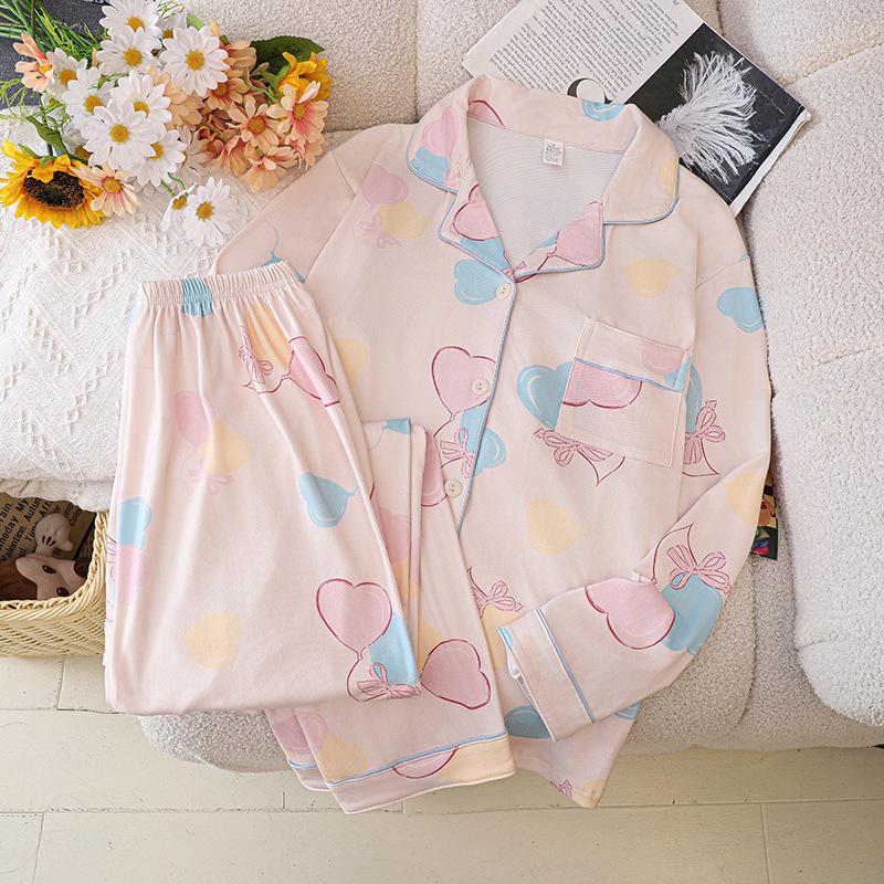 

Plus-Size Sweet Korean-Style Velvet Pajama Set for Women - Long-Sleeve Winter Wear XXL