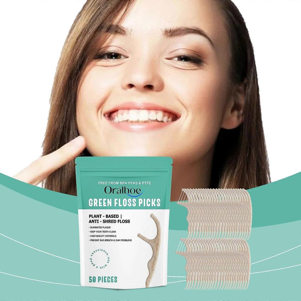 Oralhoe Floss Picks Are Gentle Daily Teeth Cleaning Tools For Interdental Care And Soft-Tipped Floss Picks less