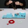 Mini Metal Lathe Machine,Blue Wood Lathe Milling Machine Corded Electric 34.5*6*8cm for Processing Small-leaf Rosewood