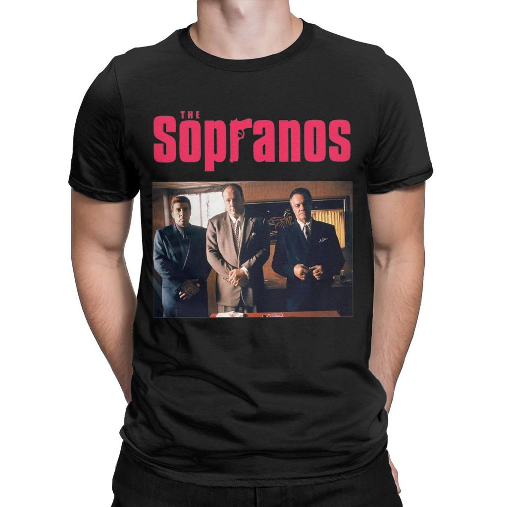 Casual The Sopranos T-Shirt for Men Crewneck Cotton T Shirts Movie Short Sleeve Tees Unique Clothing