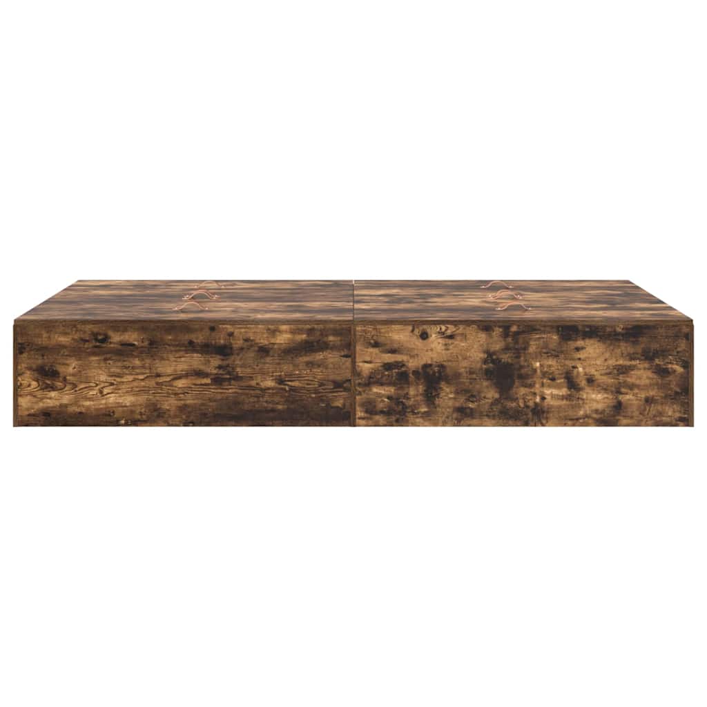 Storage Bed Frame Smoked Oak 120 X 190 Cm