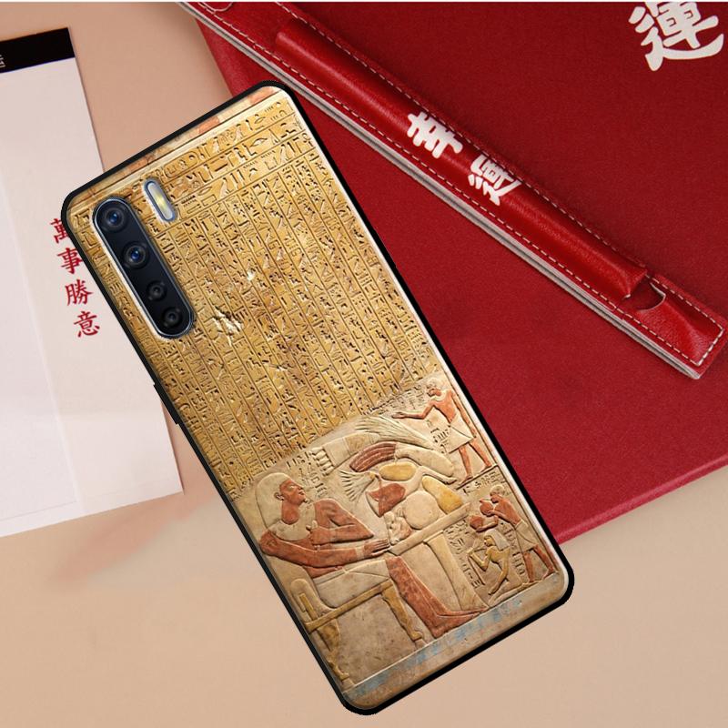 Egyptian Hieroglyphics Symbols Case For Oppo A60 A98 A58 A78 A18 A38 A80 A40 A77 A57 A17 A74 A54 A94 A96 A76 A16 A15 A5 Pro