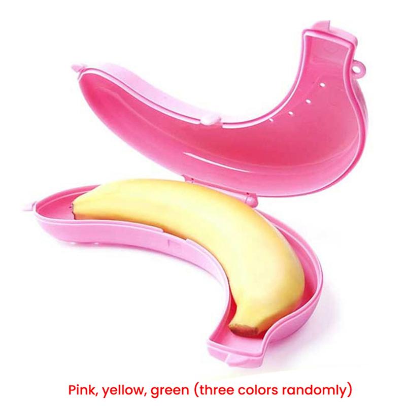 B97A-6X Cute Fruit Banana Protector Box Holder Case Lunch Container Storage Banana Case Kitchen Tools Plastic