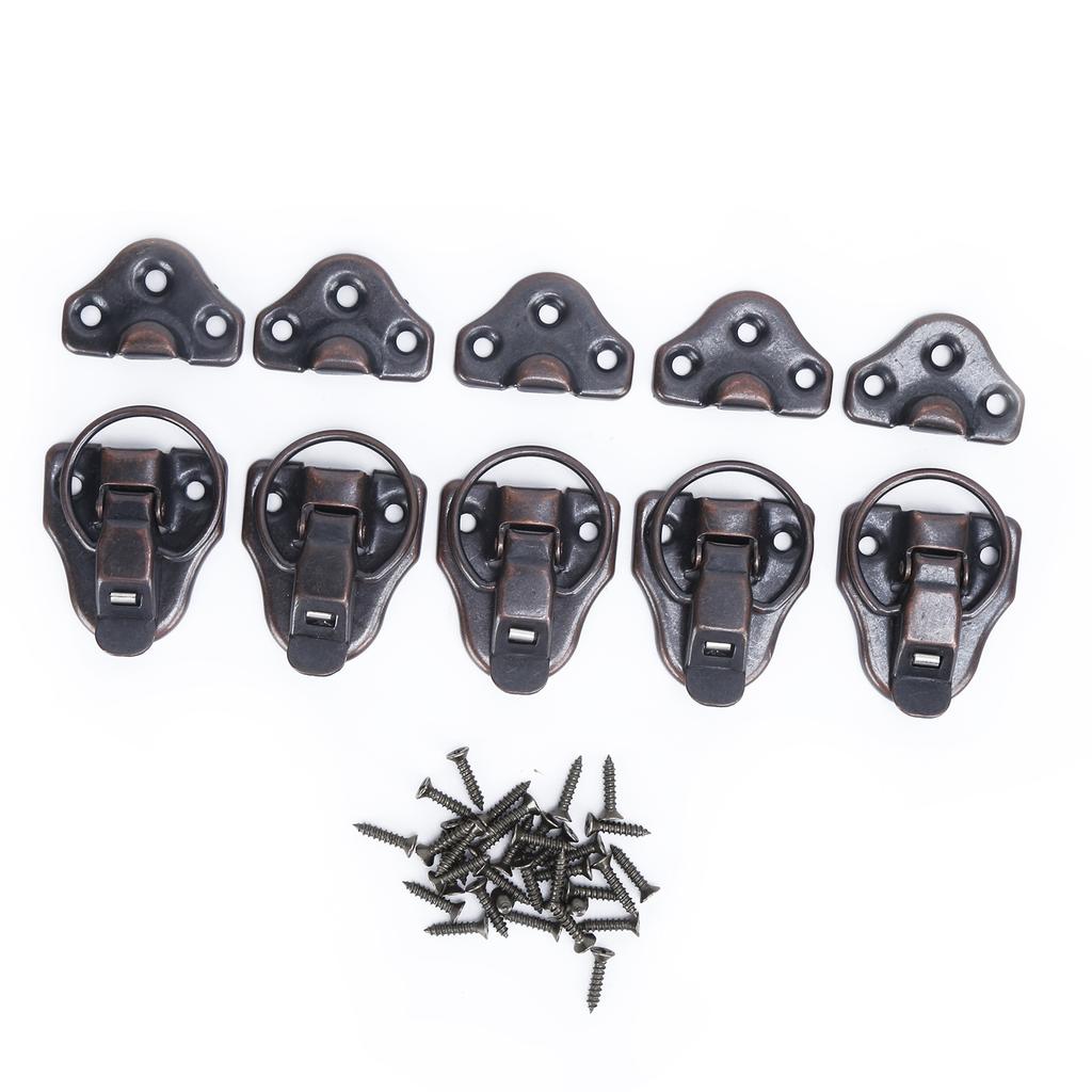 5 Sets Latch Hasp Antique Alloy Toolbox Hardware Lock for Small Object Boxes Dollhouses