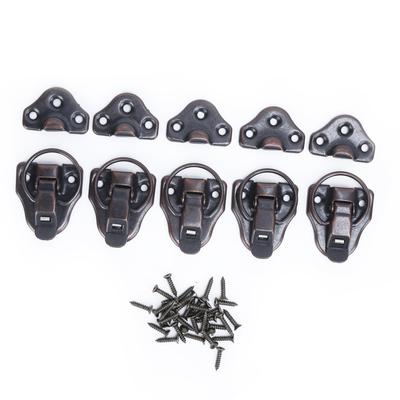 5 סטים בריח מנעולת פח ממתכת סגסוגת עתיקה, מנעול לחומרה לארגזי כלים ולארגזים לחפצים קטנים, בתי בובות