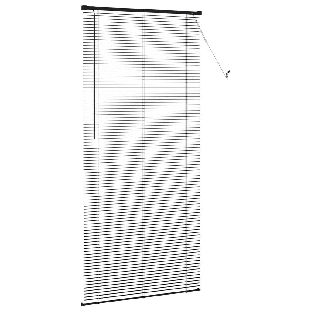 Black Louvered Blind 213 x 100 cm 25 mm PVC