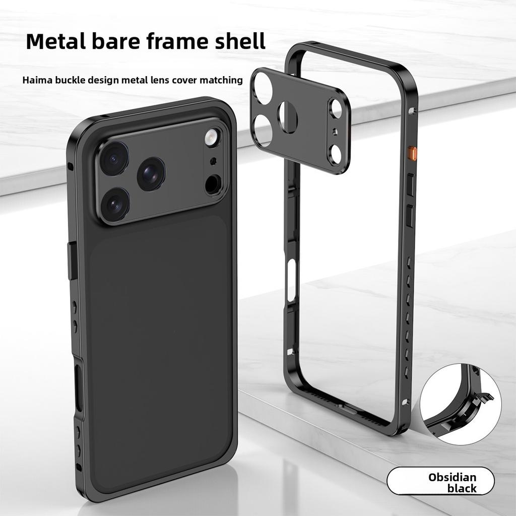 Best Selling Products Aluminum Metal Frame Phone Case for iPhone 17 Pro Max Mobile Accessories Lens Protective Orange Antishock
