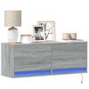 Wall Mounted TV Cabinet with LED Lighting Grey Sonoma 100 x 31 x 35 cm