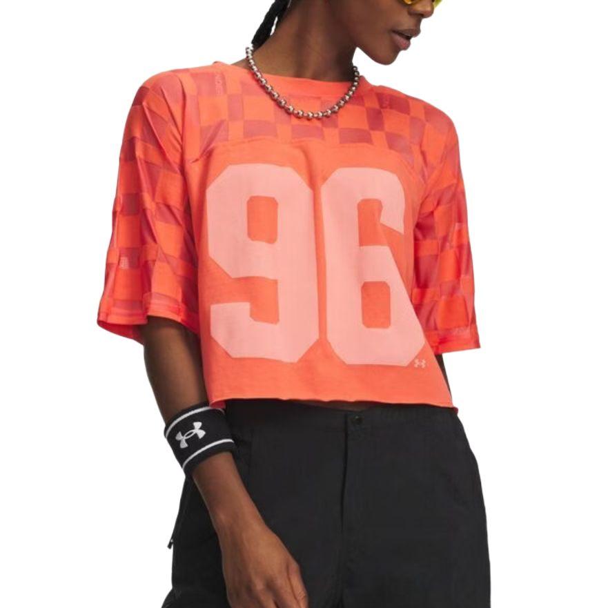 Under Armour Женская укороченная футболка с коротким рукавом Burnout 96 свободного кроя tops 6010952-690 XL