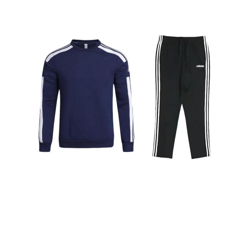 

Adidas Crew Neck Pullover Hoodie And Drawstring Long Pants Casual Sports Set Unisex Sets DU0456+-GT6639 S