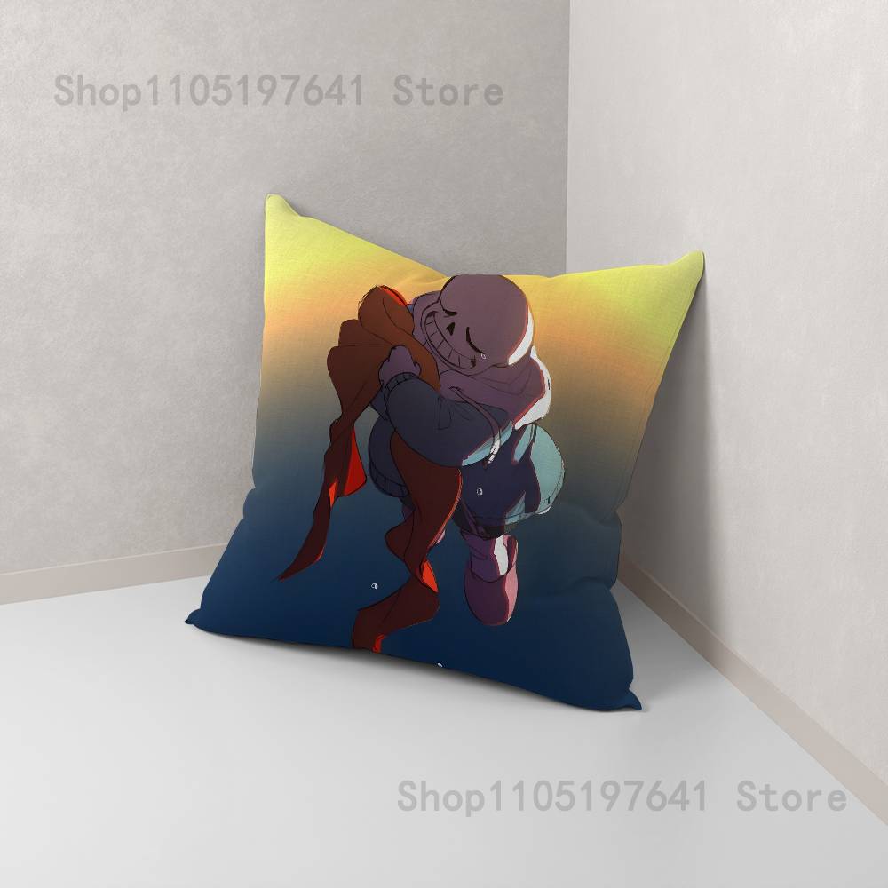 U-Undertale Sans hundvalp Kuddfodral för Soffdekor Bil Kontor Rum Tryckt Kuddfodral Dekorationer och Skydd