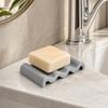 New Marble Pattern Soap Dish Silicone Wave Shaped Soap Holder Anti Slip Quick Drying Soap Tray Kitchen Countertop