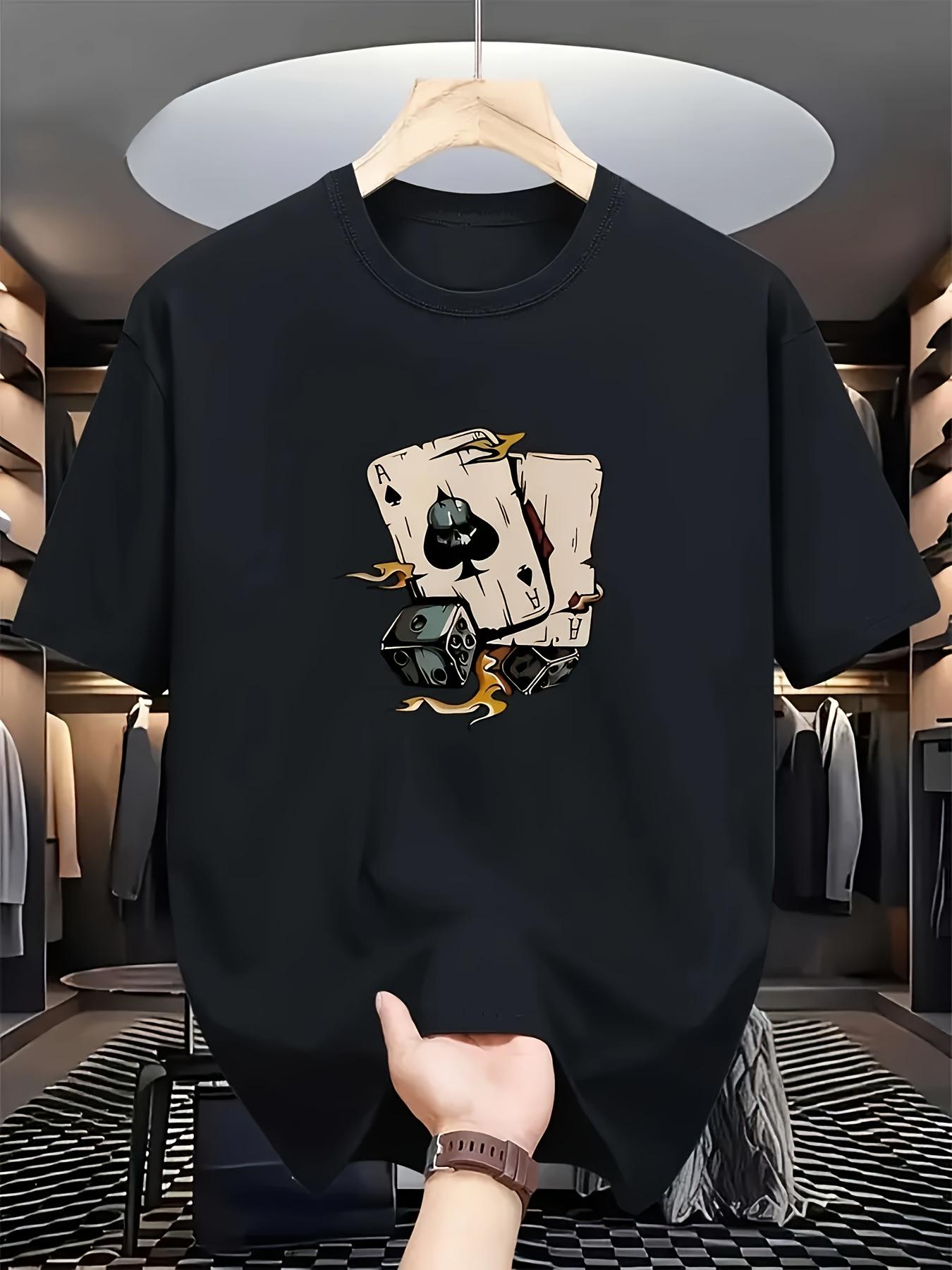 

Poker Spades Pattern Printed T-shirt for Men Casual O Neck Short Sleeved Tops Unisex Cotton T Shirts Summer Street Men s Tees 4XL