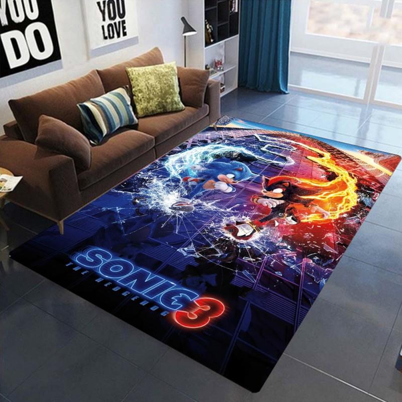 

Blue Hedgehog Popular Game Carpet Area Rugs for Home Living Room Bedroom Sofa Kitchen Carpet Non-slip Floor Mat 50x80cm