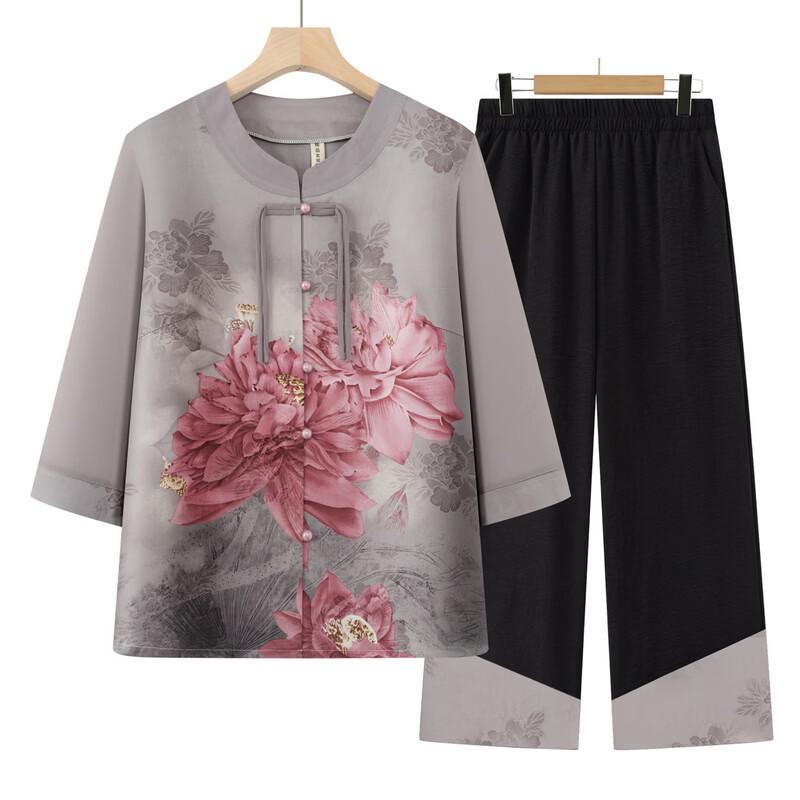 Elderly Women's Chinese Style Floral Summer Top