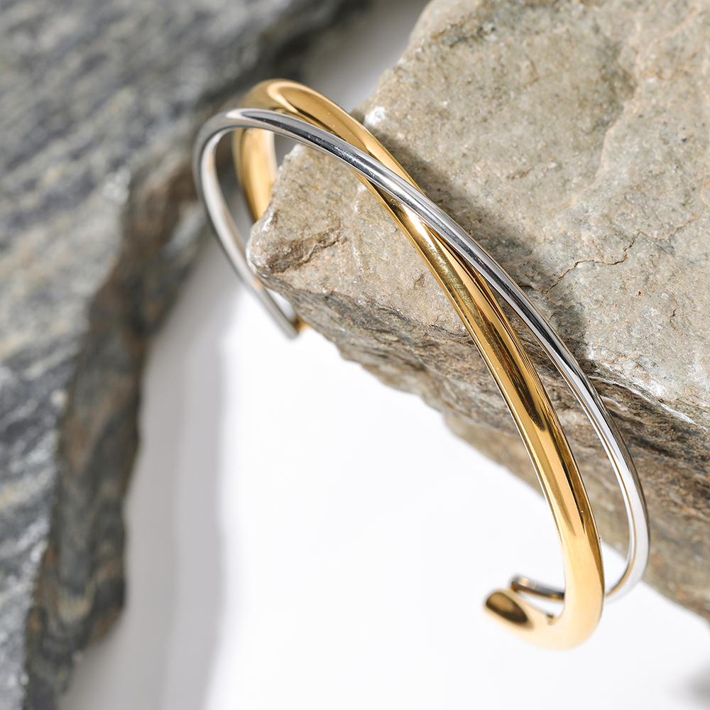 Eetit водонепроницаемый 18-каратный позолоченный геометрический браслет из нержавеющей — фото 6