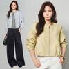 Women’s Genuine Sheepskin Leather Cardigan Jacket - Short, Round Neck, Loose Fit for 2026 Spring/Autumn.