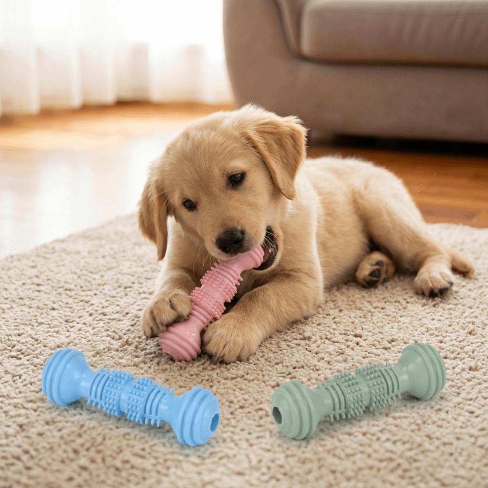 Dumbbell Shaped Dumbbell Dog Chew Toy Bite Tough Interactive Dog Toy  Molar Grinding