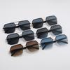 Metal square half-frame men's sunglasses fashion trend driving UV-proof sunglasses women's sunglasses
