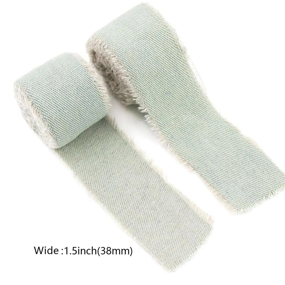 1,5 Yards Jeansband Blau Cowboy Unifarben Handgemacht Fransen Seidenband Haarspange Schleifen Jeansstoff Stoff Hochzeitseinladungen