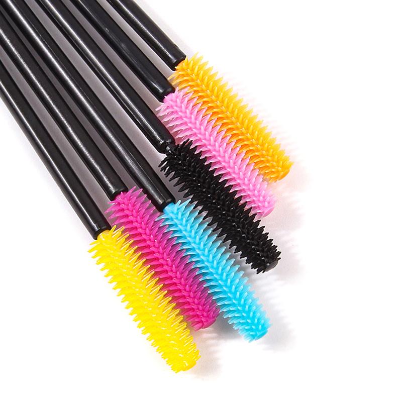 50 stk Silikon Mascara Staver Applikator Engangs vippebørster Kam Skjønnhetssminkebørste For Kvinner Verktøy for vippeforlengelse