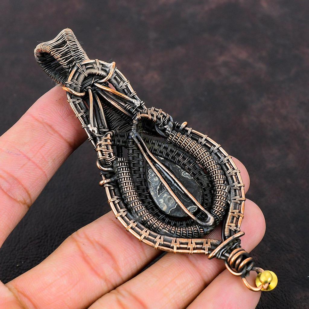 Psilomelane Pendant Copper Wire Wrapped Pendant Brand New Pendant Handmade Jewelry Genuine Gemstone Pendant Copper Wire Jewelry Gift For Mom