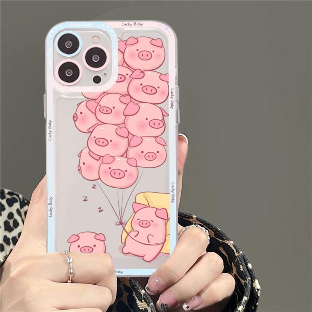Cute Cartoon Pig Phone Case For Samsung S 20 S 21 S 22 S 23 Lite Plus Ultra Mobile Cover