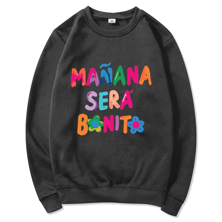 

European and American fashion Karol G letter long-sleeved crew neck sweater casual couple sweater XXXL темно-сірий