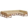 Conjunto de Sofá de Exterior com Almofadas 9 Peças Natural e Bege