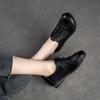 Johnature Bequeme lässige Damen-Flats-Schuhe aus echtem Leder mit weicher Sohle, runder Zehenpartie und einfarbigen Schuhen