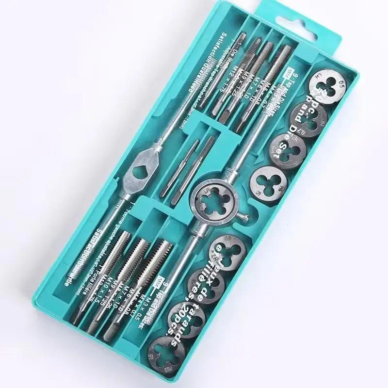 Tap and Die Set M3 To M12 12/20PCS Hand Thread Repair Tool Kit with Straight Taper Taps for Precise Thread Cutting