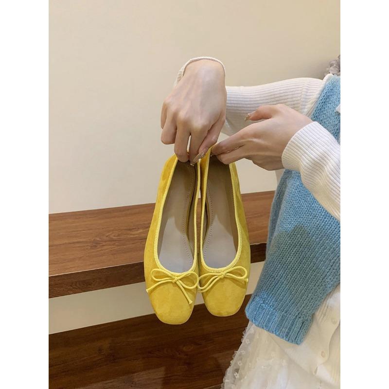 Inner height increase retro red single shoes women's shoes new spring pink ballet gentle shoes
