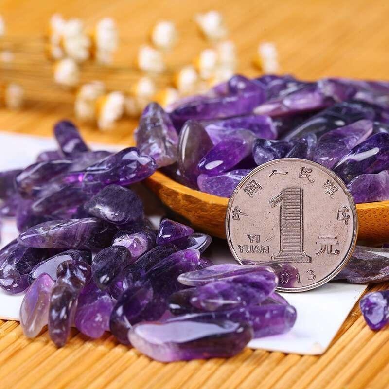 NEU 100 % natürliche Menge winziger klarer Amethyst-Quarz-Steinsplitter 100 g AAA+++