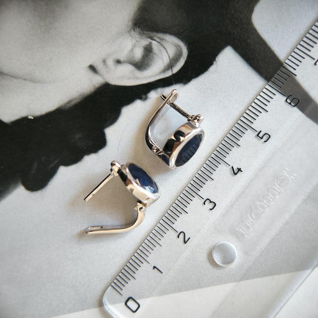 Серебряные серьги с натуральным сапфиром 6.438ct (2202455)