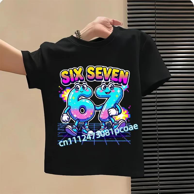 67 Meme T-Shirt for Kids Funny Digital 3D Print Summer Short Sleeve Tee Loose Comfortable Tops Streetwear Fashion Kids Clothes