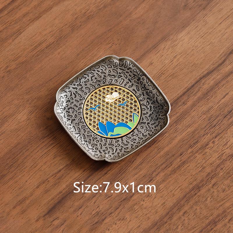 Китайская сплавная подставка для хранения чайной посуды Традиционная бытовая термокружка Подставка под стакан Противоскользящий коврик для чайной чашки Аксессуары для чайной посуды