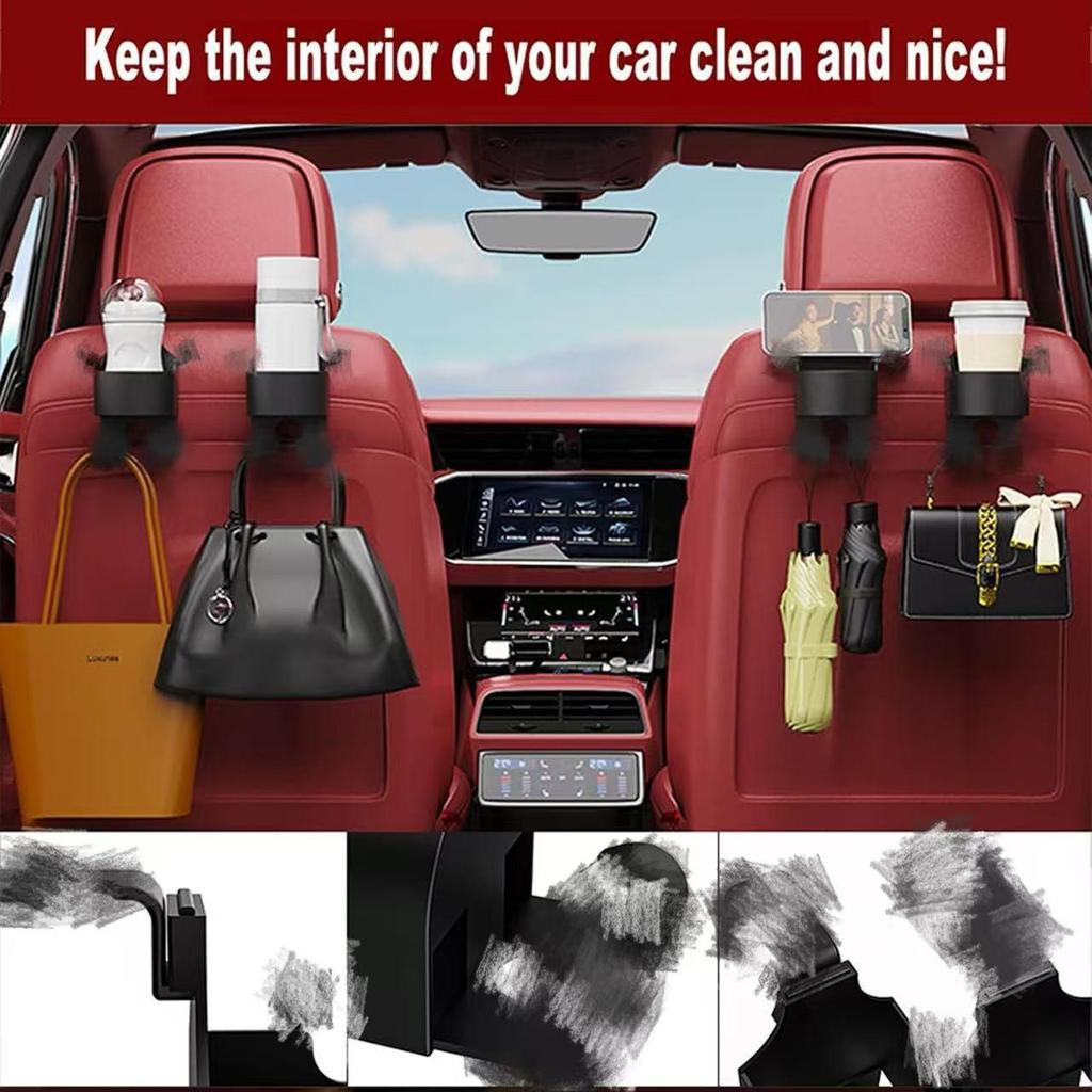 Universal Car Seat Back Multifunctional Phone & Cup Holder Hook Storage Box