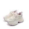 Summer New Mesh Inner Height Increase Leather Dad Shoes Women's Casual Versatile Thick-soled Thin Women's Shoes