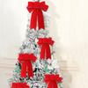 6 Pieces Christmas Bows Holiday Christmas Wreaths Bows Xmas Tree Decoration Bowties DIY Gift Wrapping for Home Party Decor