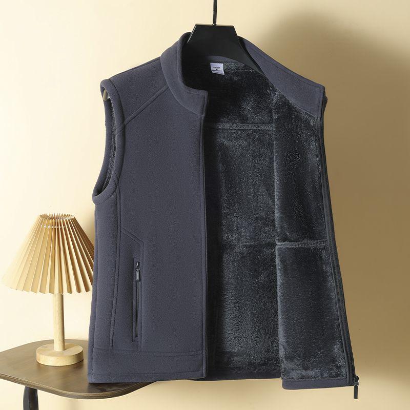 

Men’s Mid-aged Fleece-Lined Khaki Vest for Autumn/Winter XL (suggested 60-67.5kg) сірий колір