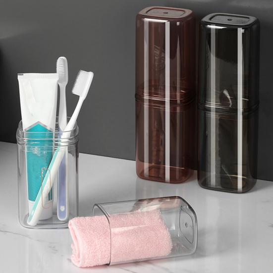 Travel Wash Cup Portable Toothbrush Cup Detachable Mouthwash Cup Leak-Proof Toiletries Storage Box for Travel Business Trips