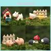 Harz Hunde Schwein Ente Igel Haus Miniatur Set Mit Cartoon Stil Für Hausdekoration Und Geschenk
