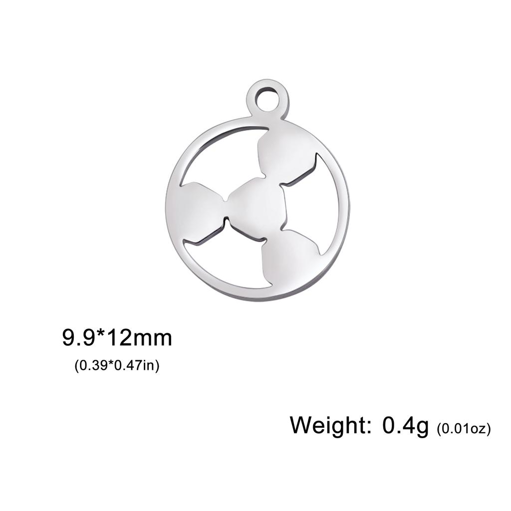 Teamer 5pcs Mini Breloque Cœur Breloques en Acier Inoxydable pour Fabrication de Bijoux Signe de la Paix Ruban Rouge Pendentif Bracelets Accessoires DIY