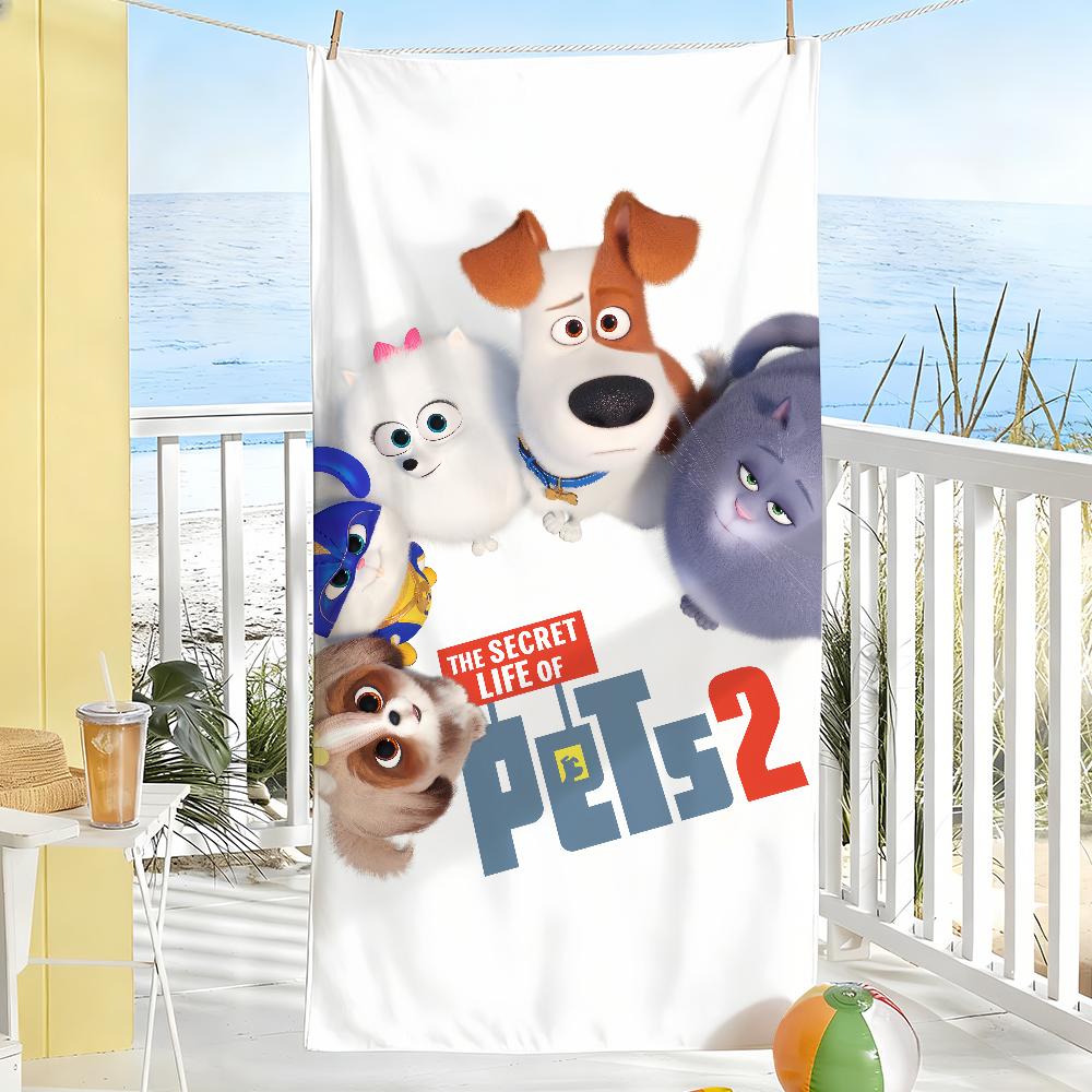 Cartoon The S-Secret Life of P-Pets Towel Soft Pool Gift For Travel Gym Shower Camping Quick Dry Sports Large Beach Towels