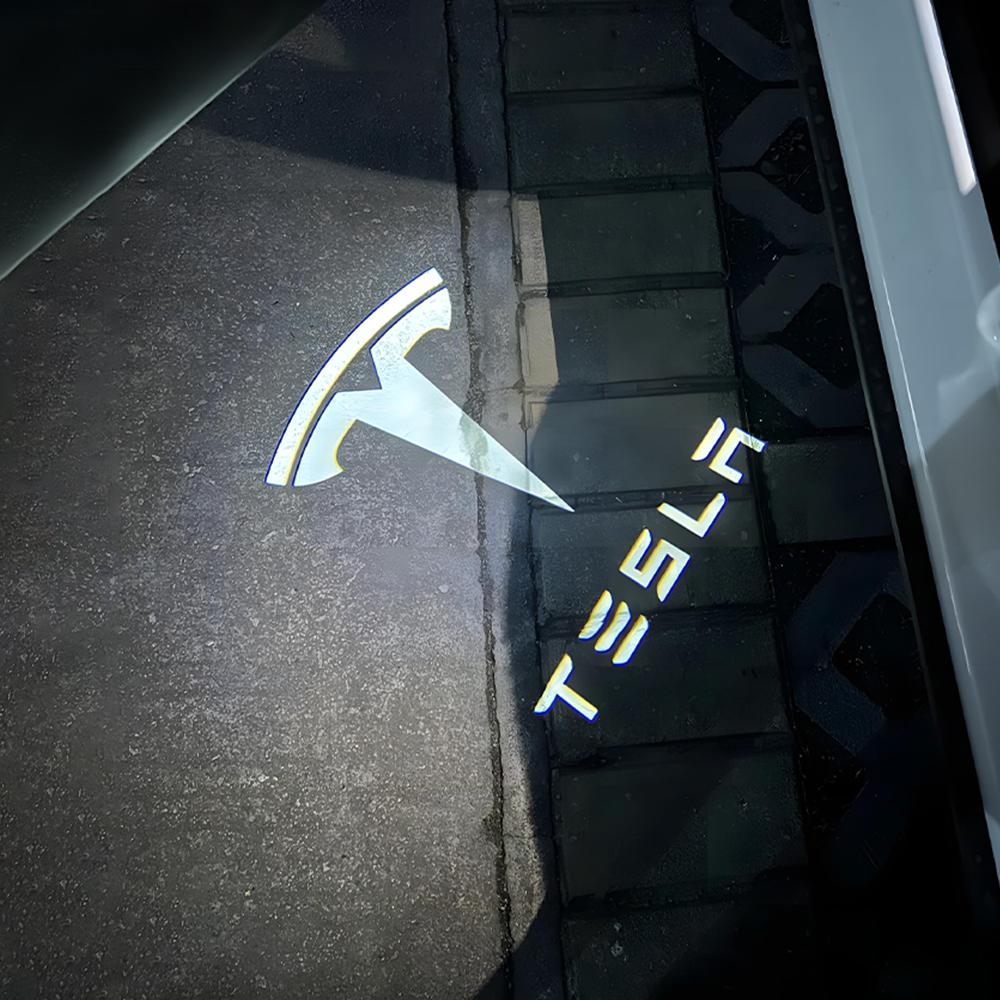 2pcs Car Led Courtesy Door Logo Projector Lamp For Tesla Model Y Model 3 Model S Model X
