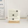 Student Study Desk Accessory Perpetual Block Calendar with Date Marker, Reusable Desktop Wood Base, DIY Ring A Daily Planner for Office Home