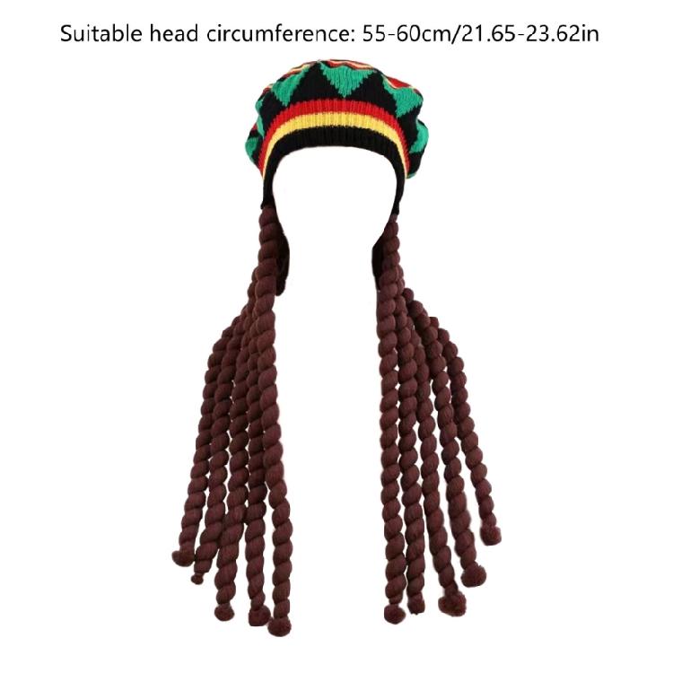 Crochet Dreadlocks Hat Street Photo Caps Warm Pullover Hat Casual Wear Braid Hat Cosplay Party Props Hat