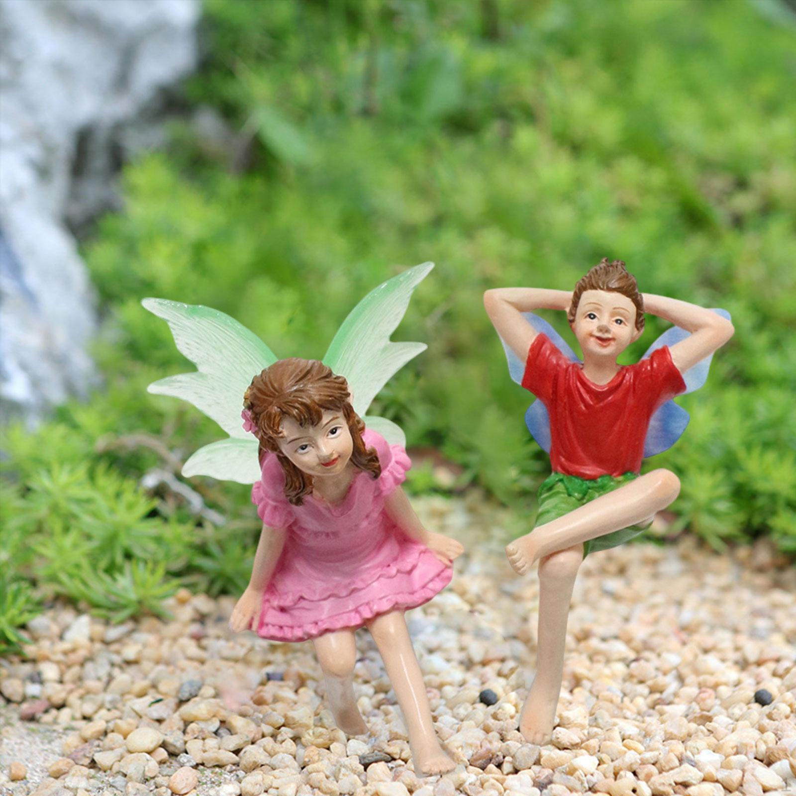 2x Миниатюрные статуэтки для сказочного сада Мини-фигурки Подарок на новоселье Наружное украшение для