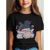 Girls Crewneck Short Sleeve Tee, Halloween Graphic Print Soft Casual Sport Top for Teens