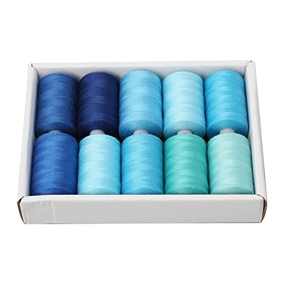Windman Sewing Thread, No. 60, 10 Piece Set, 1000 Yards/Roll, Value Spun Thread, For Regular Fabrics, Household Thread, Sewing Thread, Polyester